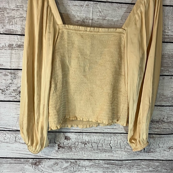 J. Crew Square Neckline Smocked Featherweight Satin Crop Top - Picture 10 of 13